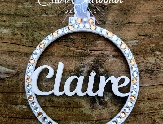 Hanging crsytallised bauble, christmas decoration